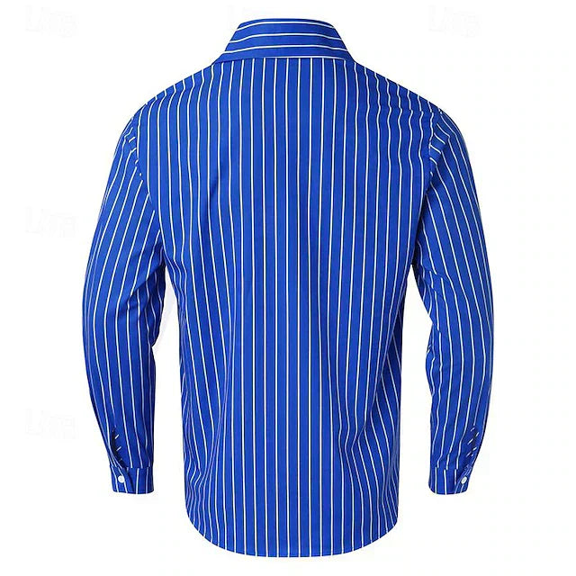 Striped Shirt | Long Sleeve | Slim Fit | Buttoned Up Shirt | Men's Shirts-Men's Long Sleeve Striped Shirt-Chaps London-Chaps London