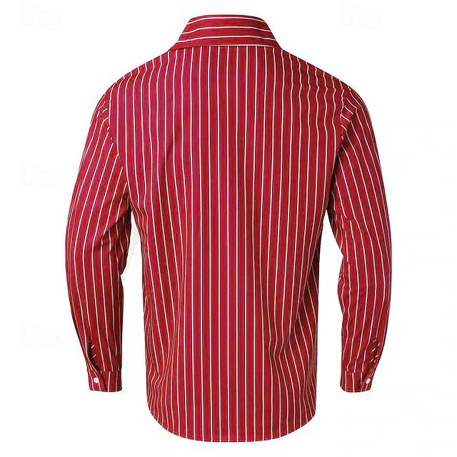 Striped Shirt | Long Sleeve | Slim Fit | Buttoned Up Shirt | Men's Shirts-Men's Long Sleeve Striped Shirt-Chaps London-Chaps London