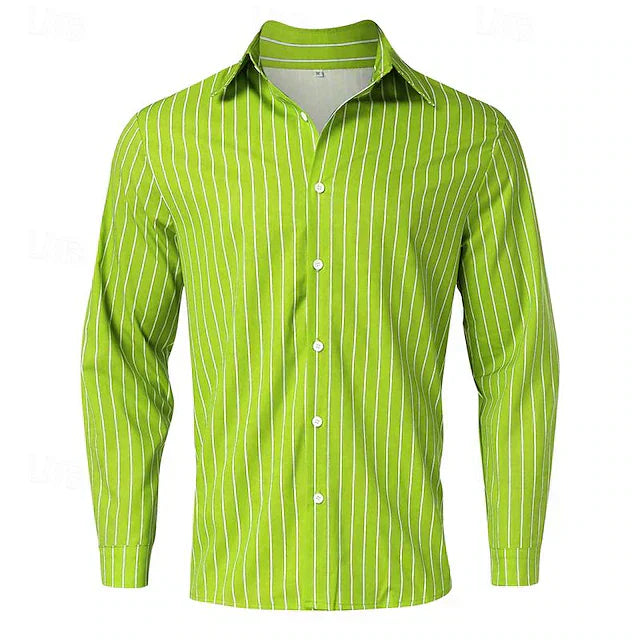 Striped Shirt | Long Sleeve | Slim Fit | Buttoned Up Shirt | Men's Shirts-Men's Long Sleeve Striped Shirt-Chaps London-Chaps London