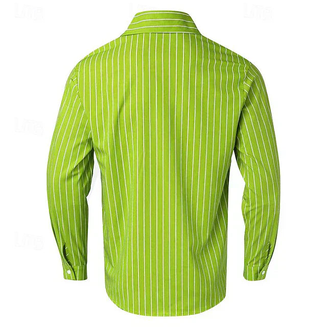 Striped Shirt | Long Sleeve | Slim Fit | Buttoned Up Shirt | Men's Shirts-Men's Long Sleeve Striped Shirt-Chaps London-Chaps London