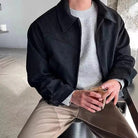 Suede Jacket - Retro - Zip-Up - Vintage Jacket - Men's Jacket-Jacket-Chaps London-Black-L-Chaps London