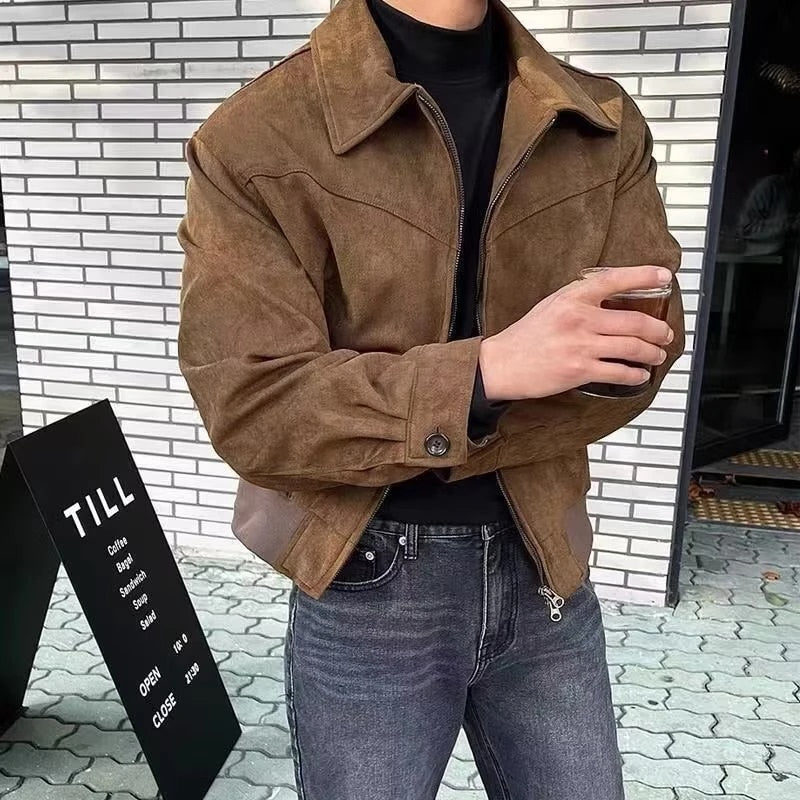 Suede Jacket - Retro - Zip-Up - Vintage Jacket - Men's Jacket-Jacket-Chaps London-Chaps London