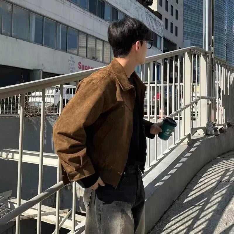 Suede Jacket - Retro - Zip-Up - Vintage Jacket - Men's Jacket-Jacket-Chaps London-Chaps London