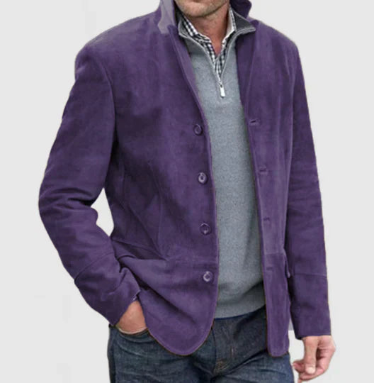 Suede Jacket | Single Breasted | Faux Suede | Vintage Jacket | Men's Jackets-Leather jacket-Chaps London-Chaps London