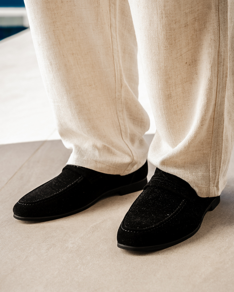 Suede Penny Loafers | Slip On | Men's Smart Business Shoes-Loafers-Chaps London-Chaps London