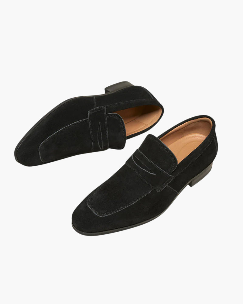 Suede Penny Loafers | Slip On | Men's Smart Business Shoes-Loafers-Chaps London-Chaps London