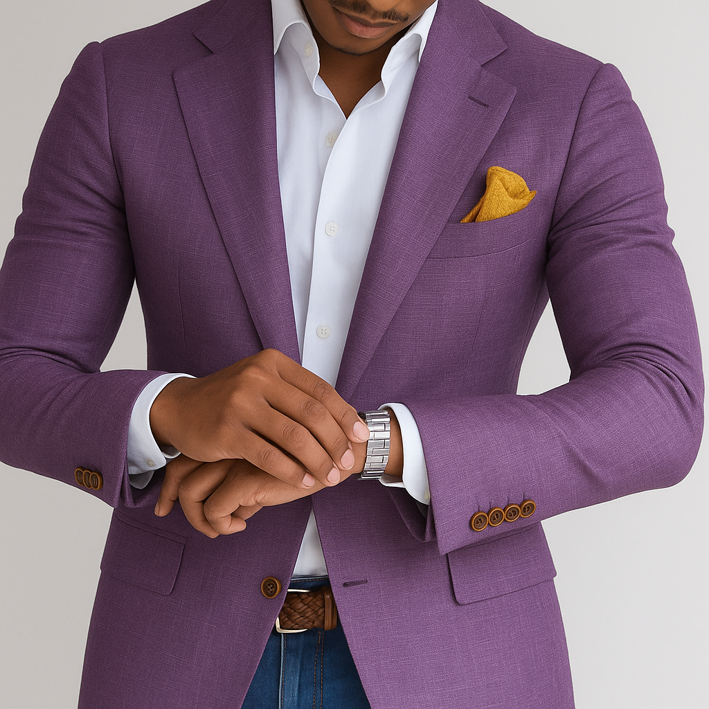 Suit Jacket - Formal - Tailored - Suit Blazer - Men's Blazer-Blazers-Chaps London-Purple-S-Chaps London