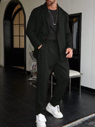 Suit - Men's Relaxed Fit Blazer and Pleated Trousers-Men’s Suit-Chaps London-Black-XS-Chaps London