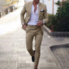 Suit - Two Piece - Tailored - Men's Blazer - Suit Pants-Suits-Chaps London-Beige-S-Chaps London