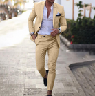 Suit - Two Piece - Tailored - Men's Blazer - Suit Pants-Suits-Chaps London-Khaki-S-Chaps London