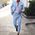 Suit - Two Piece - Tailored - Men's Blazer - Suit Pants-Suits-Chaps London-Light Blue-S-Chaps London