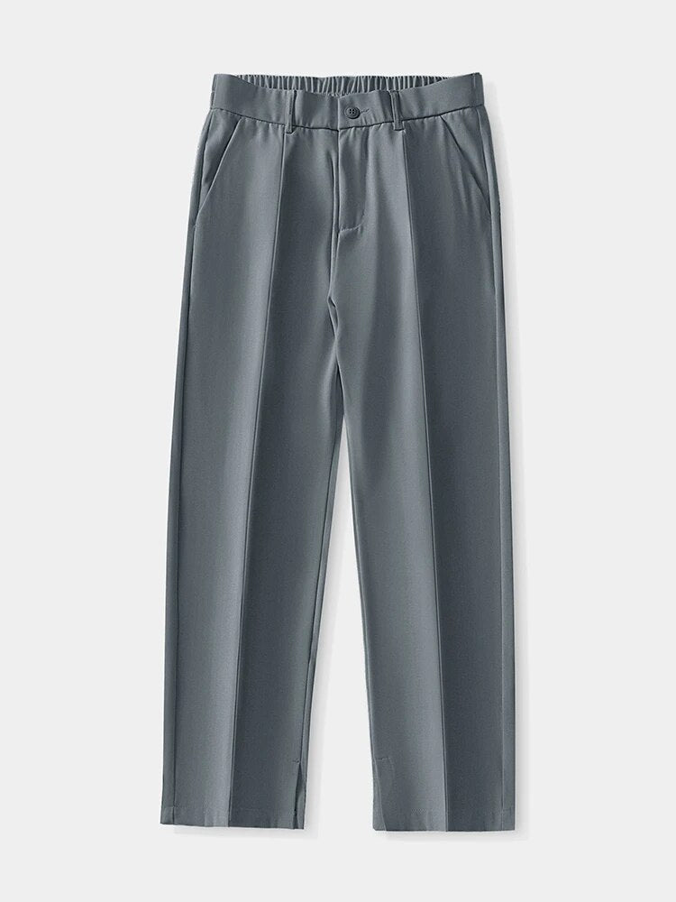 Summer Pants - Men's Lightweight Elastic Waist Straight Leg Slack Pants-Chaps London-Chaps London