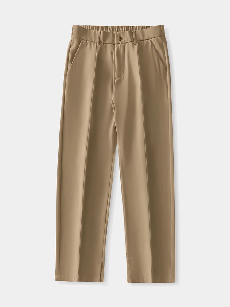 Summer Pants - Men's Lightweight Elastic Waist Straight Leg Slack Pants-Chaps London-Chaps London