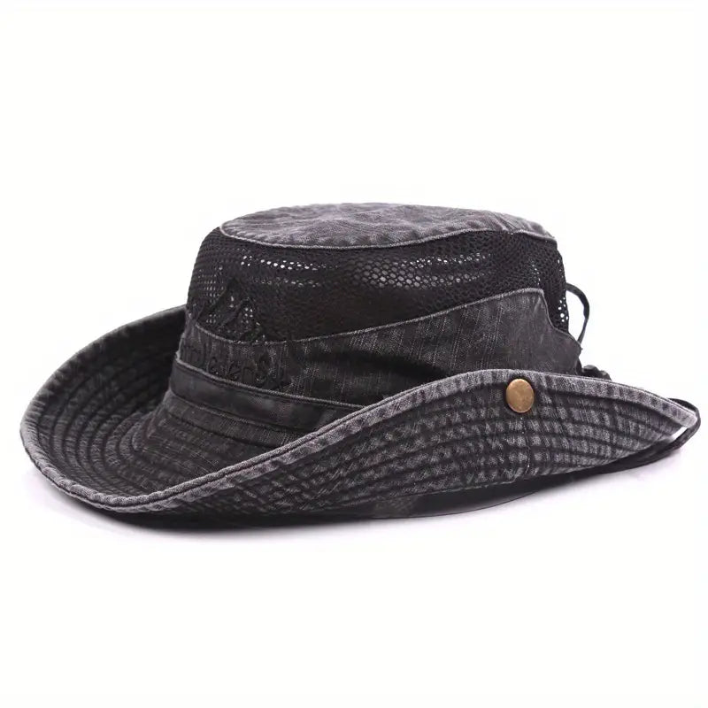 Sun Hat - Men's Boonie Mesh Crown Adjustable-Sun Hat-Chaps London-Black-Chaps London