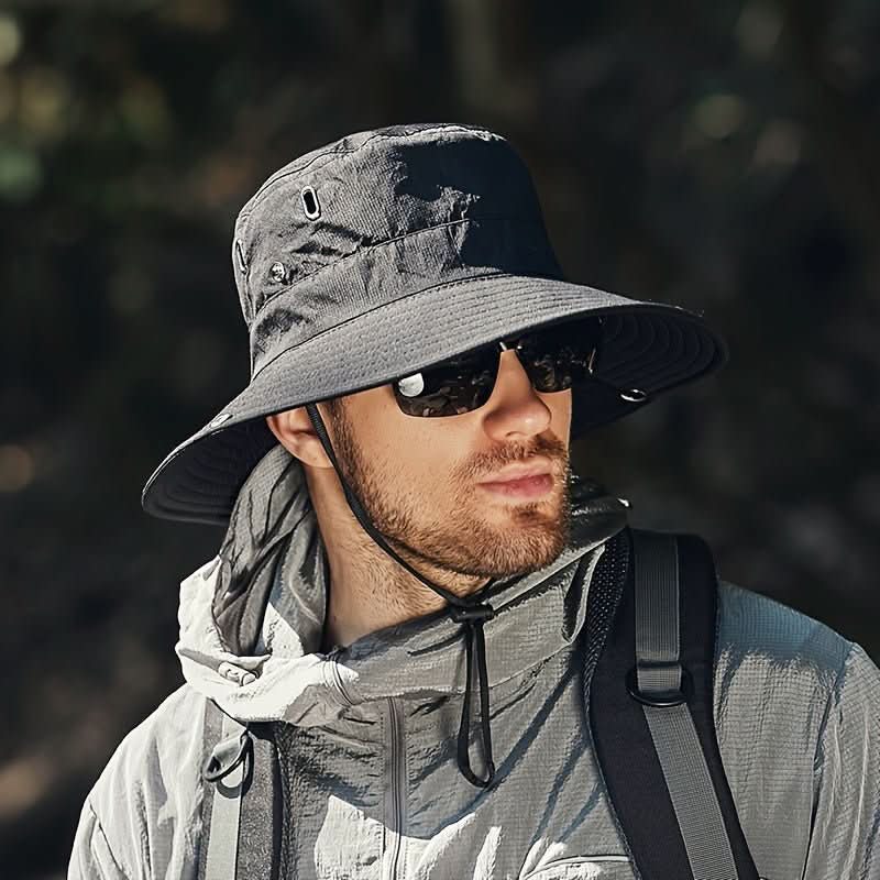 Sun Hat - Men's UV Protection Wide Brim-Sun Hat-Chaps London-Black-Chaps London