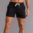 Sweat Shorts - Drawstring - Elastic Waist - Jogger Shorts - Men's Shorts-Men Shorts-Chaps London-Black-S-Chaps London