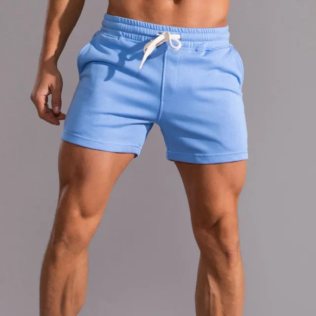 Sweat Shorts - Drawstring - Elastic Waist - Jogger Shorts - Men's Shorts-Men Shorts-Chaps London-Blue-S-Chaps London