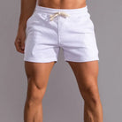Sweat Shorts - Drawstring - Elastic Waist - Jogger Shorts - Men's Shorts-Men Shorts-Chaps London-White-S-Chaps London