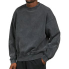 Sweatshirt - Men's Plain Comfy Round Neck Pullover-Fashion Men Sweatshirt Fall-Chaps London-Black-S-Chaps London