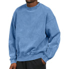 Sweatshirt - Men's Plain Comfy Round Neck Pullover-Fashion Men Sweatshirt Fall-Chaps London-Blue-S-Chaps London