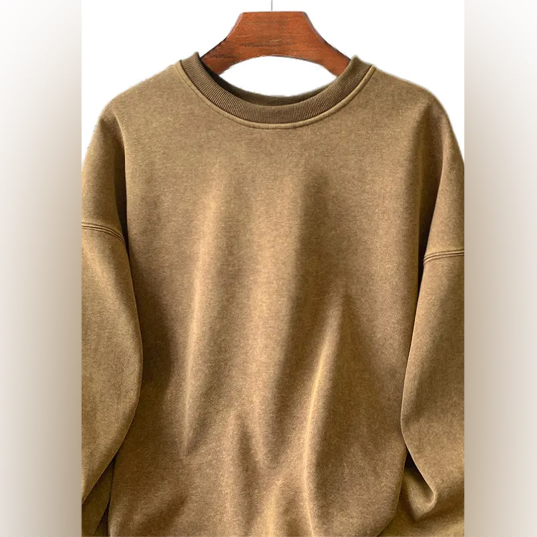 Sweatshirt - Men's Plain Comfy Round Neck Pullover-Fashion Men Sweatshirt Fall-Chaps London-Chaps London
