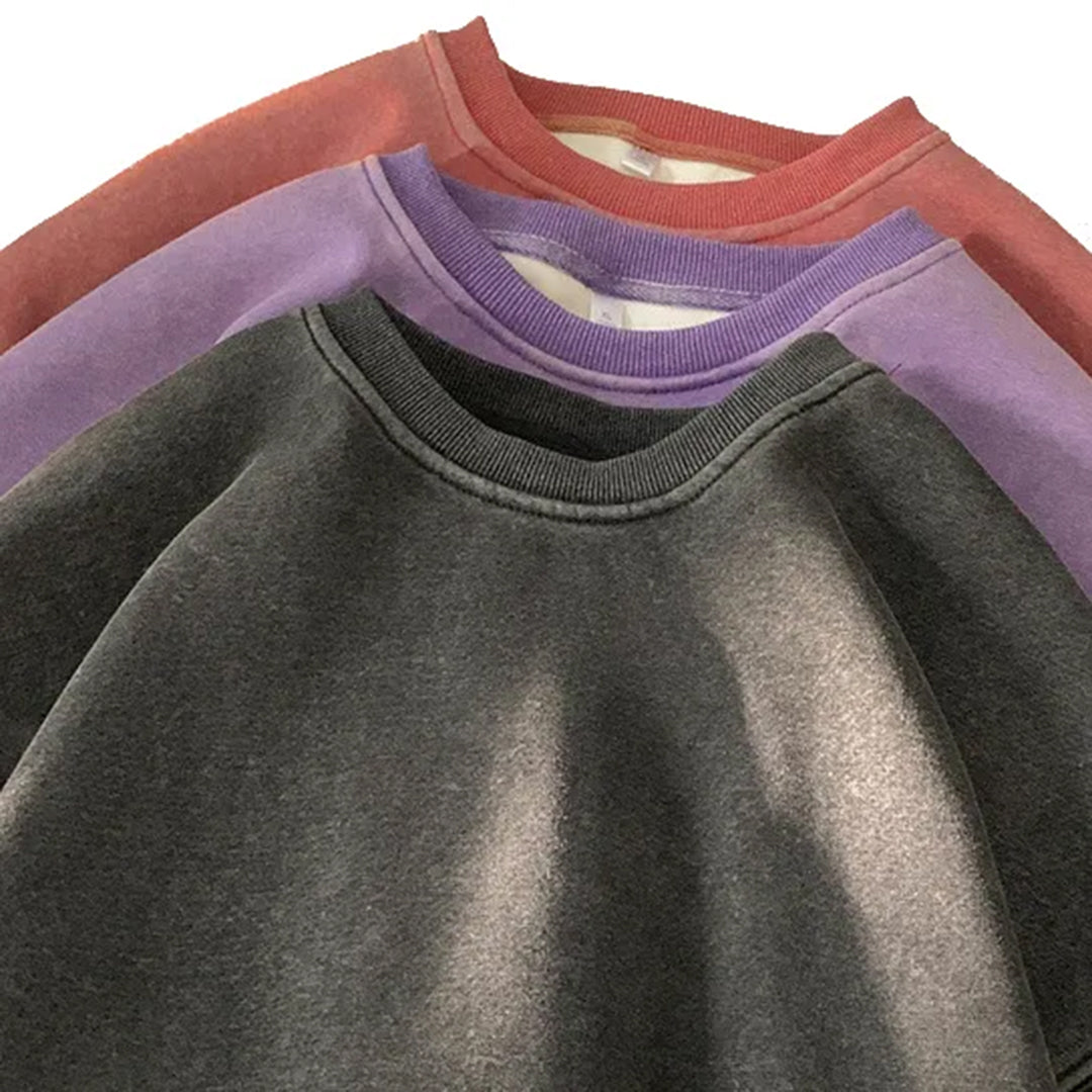 Sweatshirt - Men's Plain Comfy Round Neck Pullover-Fashion Men Sweatshirt Fall-Chaps London-Chaps London