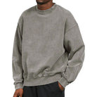 Sweatshirt - Men's Plain Comfy Round Neck Pullover-Fashion Men Sweatshirt Fall-Chaps London-Gray-S-Chaps London