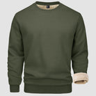 Sweatshirt - Warm - Crew Neck - Winter Pullover - Fleece Lined Sweatshirts for Men-Sweater-Chaps London-Army Green-S-Chaps London