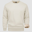 Sweatshirt - Warm - Crew Neck - Winter Pullover - Fleece Lined Sweatshirts for Men-Sweater-Chaps London-Beige-S-Chaps London
