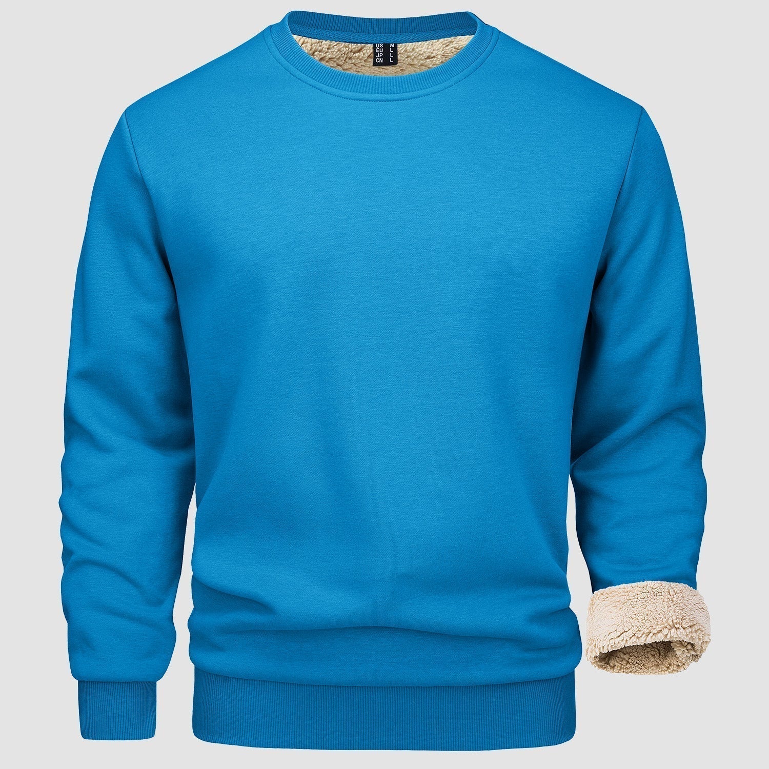Sweatshirt - Warm - Crew Neck - Winter Pullover - Fleece Lined Sweatshirts for Men-Sweater-Chaps London-Blue Green-S-Chaps London