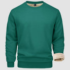 Sweatshirt - Warm - Crew Neck - Winter Pullover - Fleece Lined Sweatshirts for Men-Sweater-Chaps London-Jade Green-S-Chaps London