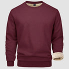 Sweatshirt - Warm - Crew Neck - Winter Pullover - Fleece Lined Sweatshirts for Men-Sweater-Chaps London-Wine Red-S-Chaps London