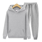 Sweatsuit - Comfy - Two-Piece - Hoodie Jogger Set - Men's Jogging Suit Sets-Chaps London-Gray-S-Chaps London