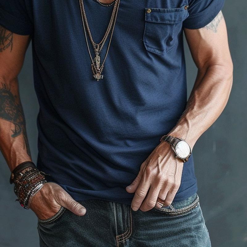 T-Shirt - Lightweight - Regular Fit - V-Neck T-Shirt - Men's Shirts-Men's Shirt-Chaps London-Chaps London