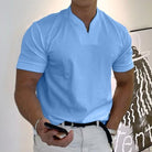 T-Shirt - Men's Breathable Short Sleeve Regular Fit T-Shirt-T-Shirts-Chaps London-Blue-M-Chaps London