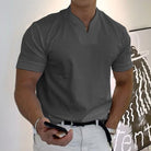 T-Shirt - Men's Breathable Short Sleeve Regular Fit T-Shirt-T-Shirts-Chaps London-Gray-M-Chaps London