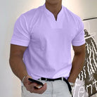 T-Shirt - Men's Breathable Short Sleeve Regular Fit T-Shirt-T-Shirts-Chaps London-Purple-M-Chaps London