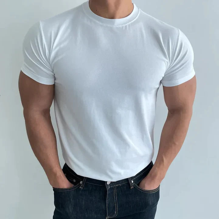 T-Shirt - Men's Plain Round Crew Neck-T-Shirts-Chaps London-White-M-Chaps London