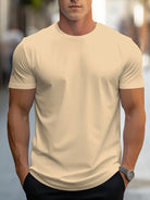 T-Shirt - Plain - Crew Neck - Basic T-Shirt - Men's Clothing-T-shirts-Chaps London-Aprikose-S-Chaps London