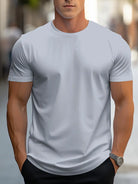 T-Shirt - Plain - Crew Neck - Basic T-Shirt - Men's Clothing-T-shirts-Chaps London-Grau-S-Chaps London