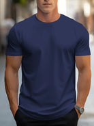 T-Shirt - Plain - Crew Neck - Basic T-Shirt - Men's Clothing-T-shirts-Chaps London-Marineblau-S-Chaps London