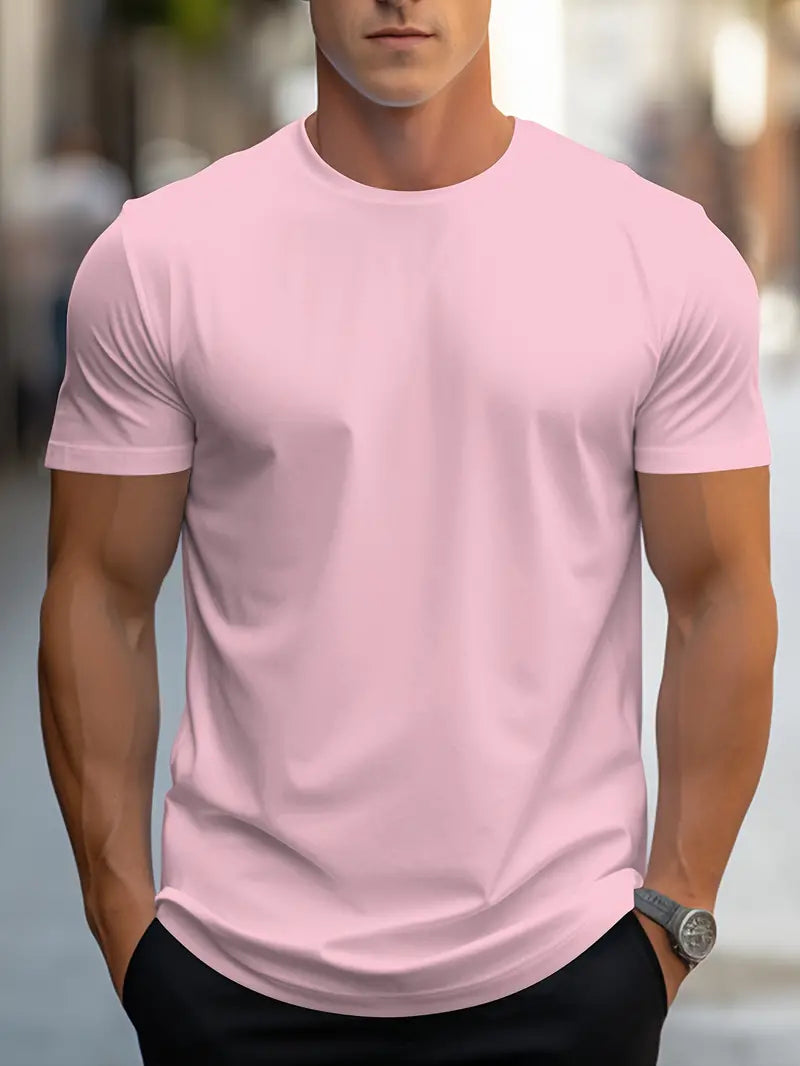 T-Shirt - Plain - Crew Neck - Basic T-Shirt - Men's Clothing-T-shirts-Chaps London-Rosa-S-Chaps London