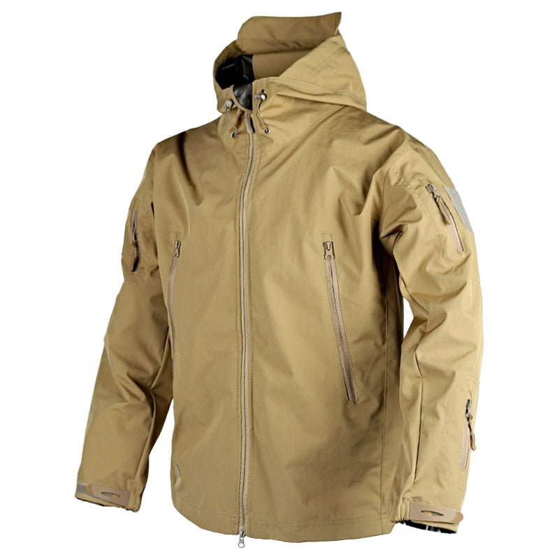 Tactical Windbreaker Jacket - Men's Hooded Outdoor-Windbreakers-Chaps London-Khaki-S-Chaps London