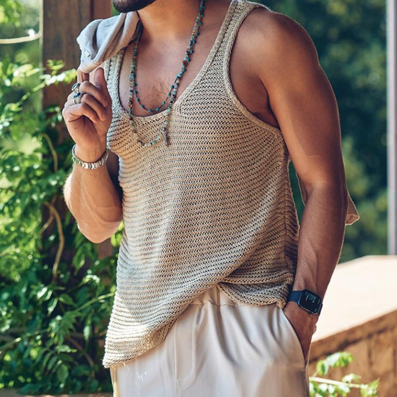 Tank Top - Men's Casual Loose Fit Sleeveless Knit Tank Top-Chaps London-Chaps London