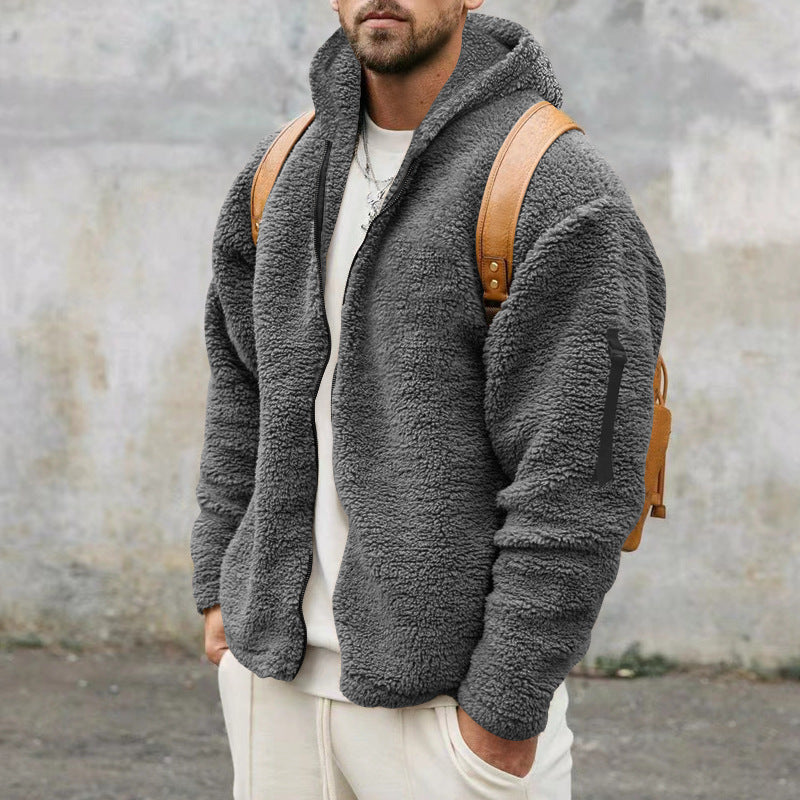 Teddy Jacket - Hooded - Warm - Fleece Jacket - Men's Winter Jacket -Chaps London-Gray-S-Chaps London