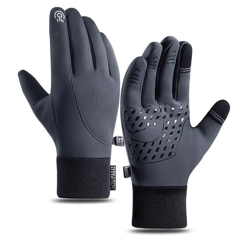 Thermal Gloves - Men's Touchscreen Water and Windproof-Men's Gloves-Chaps London-Grey-M (40-60 kg)-Chaps London
