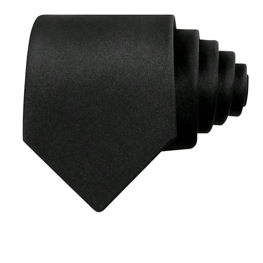 Tie - Men's Plain Colour 8 cm Business-Neckties-Chaps London-Black-Chaps London