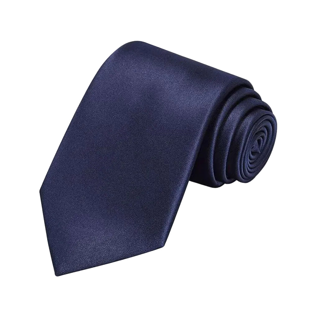 Tie - Men's Plain Colour 8 cm Business-Neckties-Chaps London-Dark Blue-Chaps London
