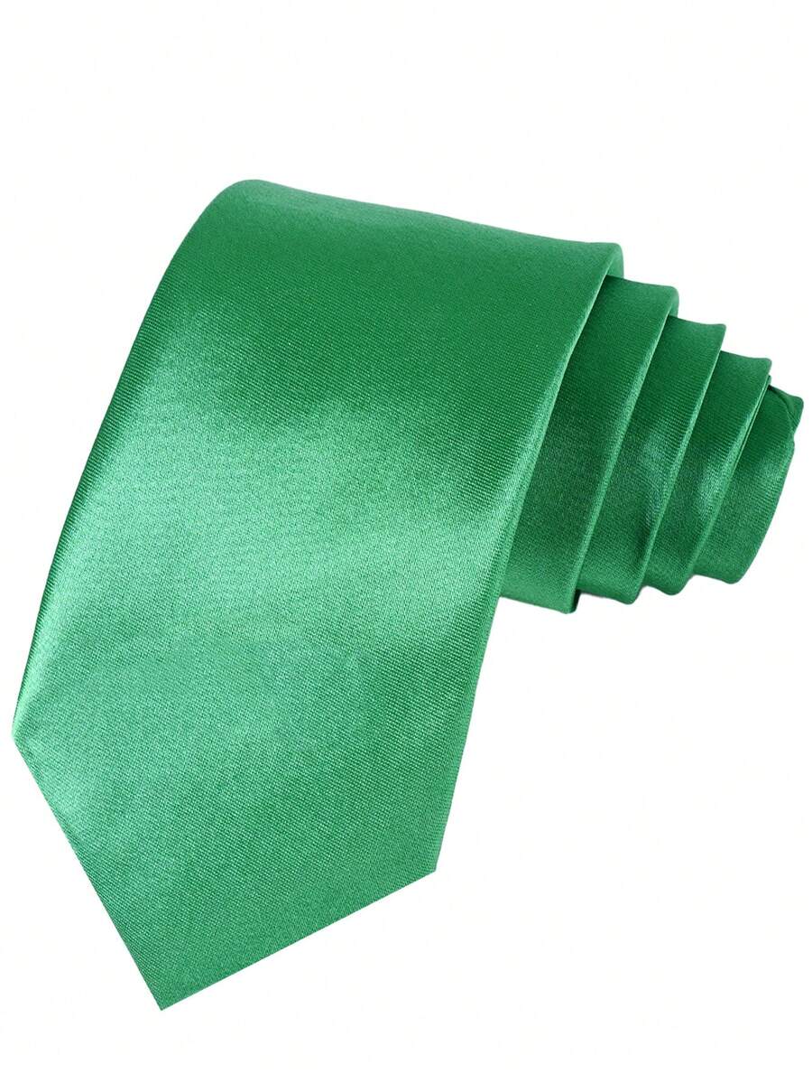 Tie - Men's Plain Colour 8 cm Business-Neckties-Chaps London-Green-Chaps London