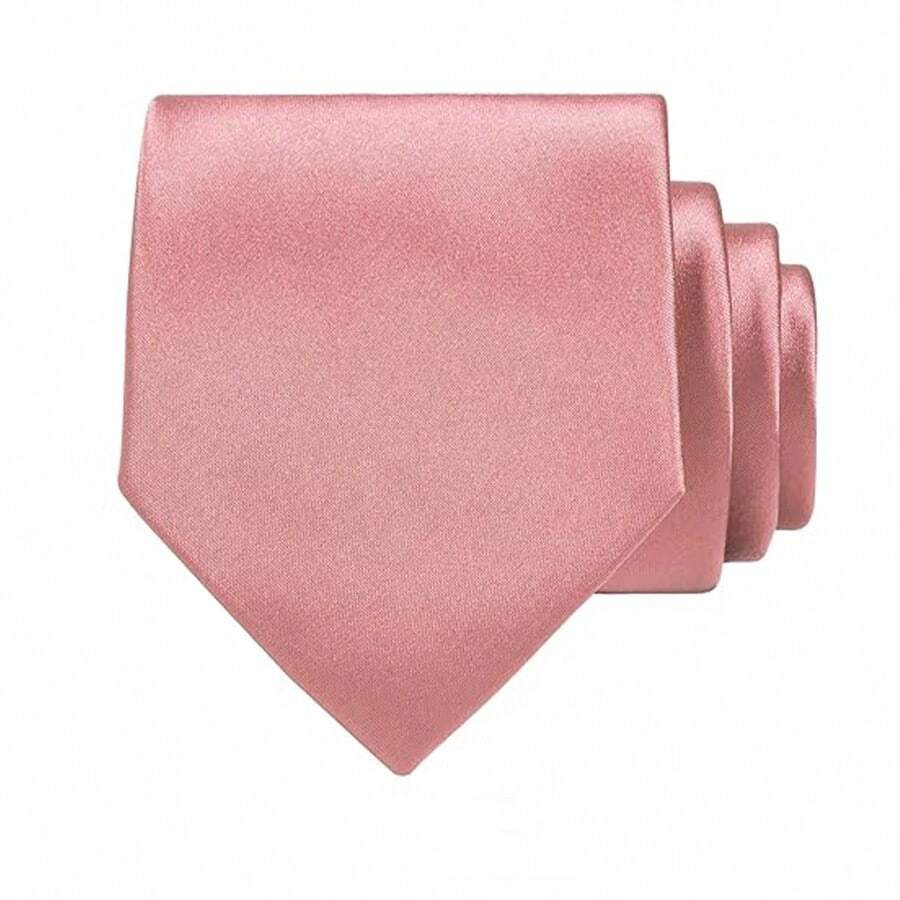 Tie - Men's Plain Colour 8 cm Business-Neckties-Chaps London-Pink-Chaps London